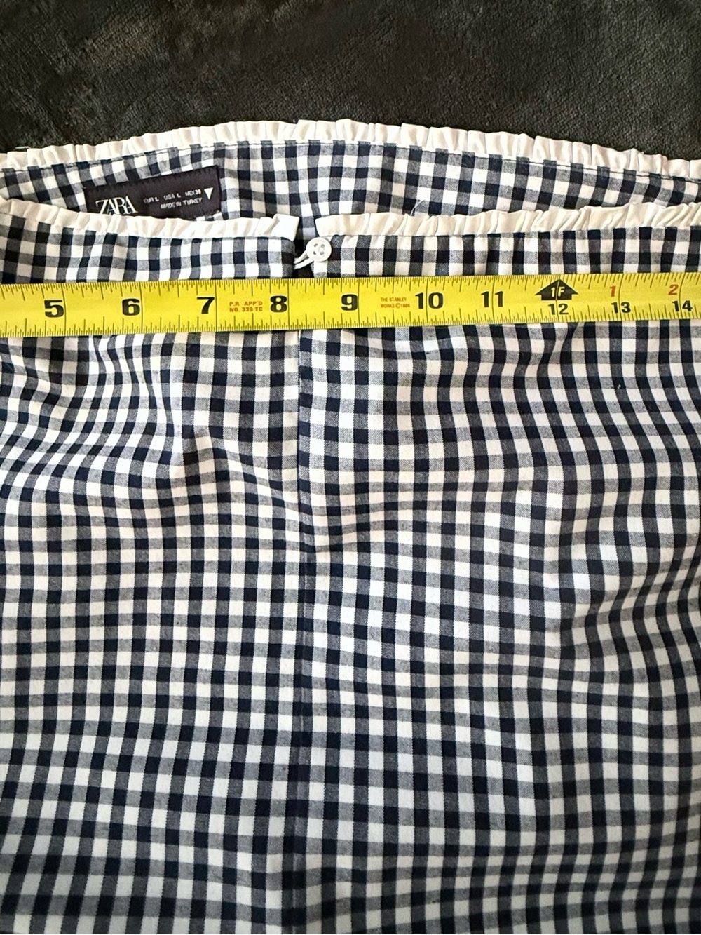 Zara Black and White Gingham Pencil Skirt - Picture 3 of 5